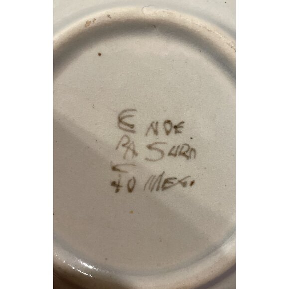 Tonala Mexico Folk Art‎ Pottery Bluebird Dove Trinket Dish Bowl Signed - Picture 2 of 4